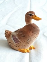 VTG Hand Carved Wooden Sitting Duck Feet Mallard Miniature 2.75&quot; - £11.81 GBP