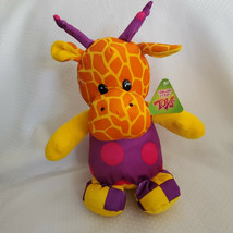 Sugar Loaf Toys Stuffed Plush Giraffe Purple Pink Yellow Orange Overalls - £36.99 GBP