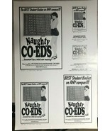 NAUGHTY CO-EDS 11&quot; x 17&quot; film promotional sheet with uncut ads * - £7.75 GBP