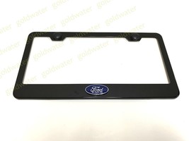 3D Ford Oval Logo Emblem Black Powder Coated Metal Steel License Plate Frame - $23.78