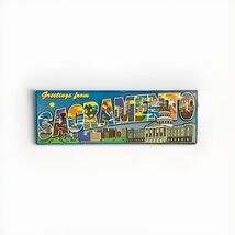 Greetings From Sacramento Spellout Panoramic Large Fridge Souvenir Magnet - $15.87