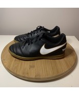Nike Tiempox Indoor Soccer Shoes Size 4.5Y Youth Black Gold White 819196... - $282.06 MXN