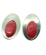 Vtg Sterling Signed 925 JPA Jules Perrier Artisan Pink Enamel Modern Ear... - $1,599.42 MXN
