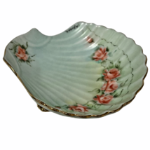 Clamshell Porcelain Soap Dish Hand Painted Vintage Signed by H. Burke Very Nice - £11.59 GBP