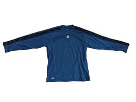 NIKE Warmup Basketball Jersey Long Sleeve Shirt Men&#39;s L Blue/Blk Center ... - £18.94 GBP