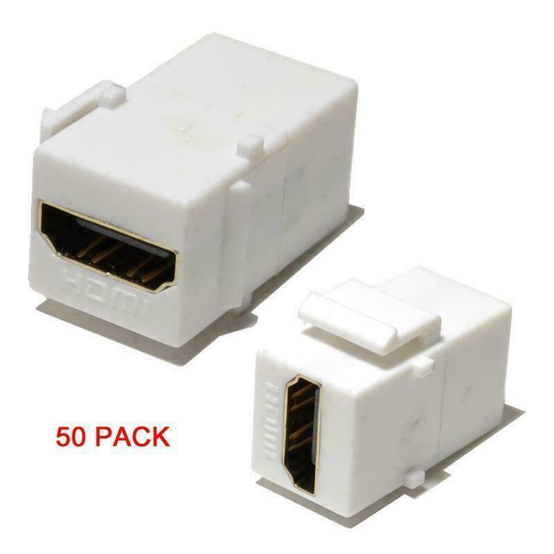 Primary image for White Hdmi Connector Keystone Insert Jack Female To Female Adapter Coupler 50/Pk