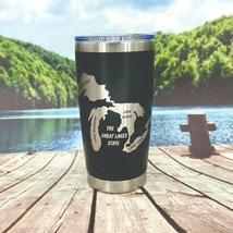 Michigan The Great Lakes State Tumbler Water Bottle Military Mug Coffee Cup - $23.95
