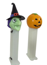 Green Witch and Bats Orange Jack-o-Lantern PEZ Dispensers Halloween Pump... - $11.68 CAD