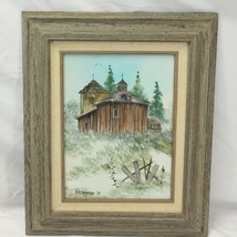 Barn Art Jim Patterson Oil Painting Canvas Signed Framed Wisconsin Country - £101.81 GBP