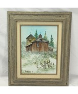 Barn Art Jim Patterson Oil Painting Canvas Signed Framed Wisconsin Country - £101.85 GBP
