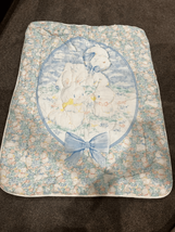 GERBER Baby Blanket w/BUNNIES-Vintage Blue/White Crib Quilt VERY SOFT!! - $43.56