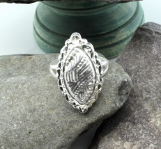 Traditional Indian Women Style  Long ship Design sterling silver ring - £19.48 GBP