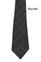 Stylish Black Neck Tie Partywear Genuine Real Lambskin Leather Wedding Men - £26.35 GBP