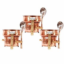 Prisha India Craft  Set of 3 Copper Sigdi angeethi with Brass Stand &amp; 3 ... - £199.55 GBP
