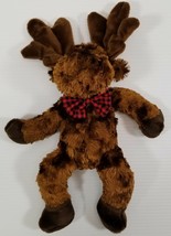MI) Animal Fair Christmas Moose with Bow Tie Soft Stuffed Animal Reindeer - $14.84