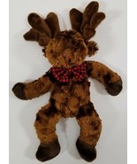 MI) Animal Fair Christmas Moose with Bow Tie Soft Stuffed Animal Reindeer - £11.86 GBP