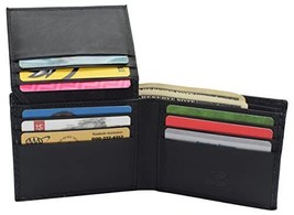 RFID Blocking Carbon Fiber Leather Bifold Wallet for Men with Flap Up ID... - £14.20 GBP