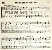 1894 Sheet Music Sound the Battle Cry Religious Victorian Hymns 7.75 X 5&quot; - £11.19 GBP