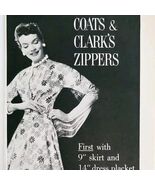 1956 Coats &amp; Clark Zipper Dresses Advertisement Vintage Clothing Fashion... - $19.99