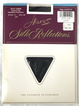 Hanes Silk Reflections Control Top Pantyhose Jet Black 717 Size AB NWT New - £9.64 GBP