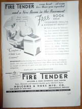 Vintage Fire Tender Automatic Coal Burner  Print Magazine Advertisement ... - €3,49 EUR