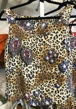 Escada Multi Colore Leopardo &amp; Diamante Stampa Seta Gonna Set / Abito Sz... - $346.40
