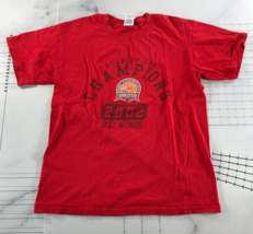 Vintage Detroit Red Wings T Shirt Mens Medium Red Stanley Cup Champions 2002 - £15.57 GBP