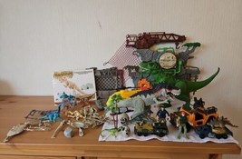 Jurassic Park Play Set Mixed Lot Dinosaurs Figures Helicopter Jeep Archaeology - £43.53 GBP