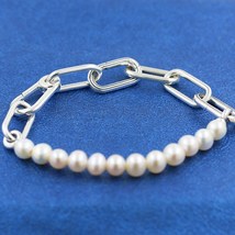 Freshwater Cultured Pear Link Chain Bracelet Only Compatible with the ME Collect - £25.83 GBP - £28.19 GBP