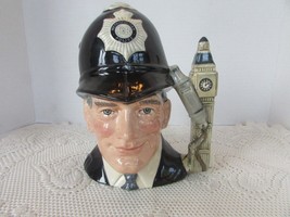 Royal Doulton D6744 Character Jug London Bobby England Large 7&quot; 1985 Big Ben  L2 - £27.72 GBP