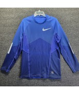 Nike Pro Hyperwarm Men’s Sz M Geometric Fitted Shirt BIG Swoosh Dri-Fit ... - £30.44 GBP