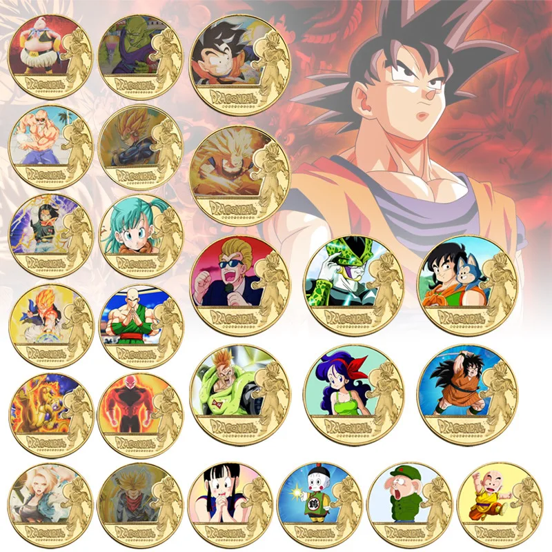 Dragon Ball Gold Metal Commemorative Coin Son Goku Trunks Majin Buu Master Roshi - £13.15 GBP+