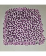 Carter&#39;s Purple White Leopard Print Lovey Baby Toy Fleece Satin Ruffled ... - £13.87 GBP