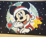 Disney Mickey Mouse In Christmas Wreath W/  Ornaments Accent Mat Rug 20x32 - £15.00 GBP