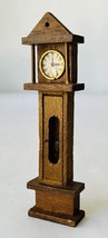 Miniature Dollhouse Grandfather Clock Wood 1:12 5.5&quot; Door Does Not Open - £9.27 GBP