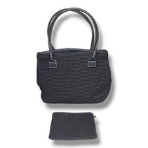 The Sak Shoulder Bag Purse Hobo Tote Handbag Black Crochet Coin Pouch  - $21.95