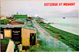 Postcard Alaska Kotzebue and Main Street at Midnight Sun on Arctic Ocean - £5.30 GBP