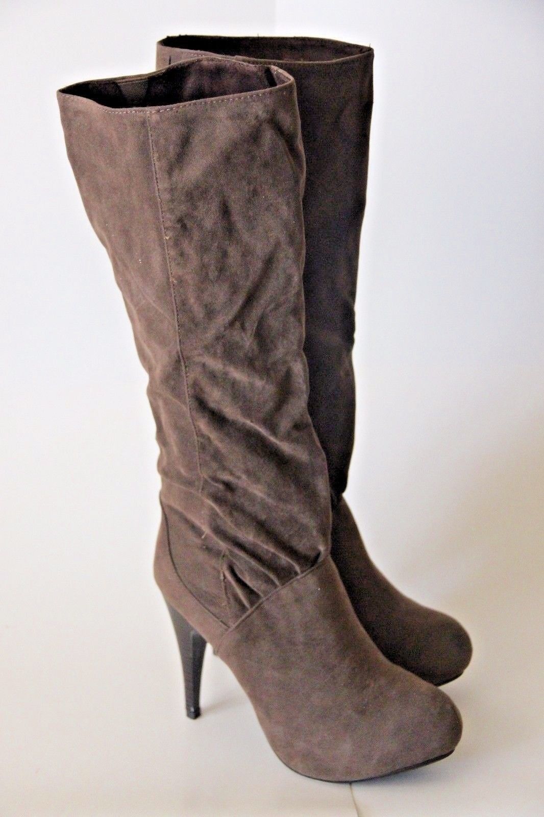 Forever 21 Taupe Dark Brown Knee High Womens Heel Stiletto Casual Boots