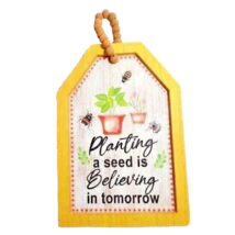Planting a Seed is Believing in Tomorrow Wood Plaque Farmhouse Honeybees... - $13.41 CAD