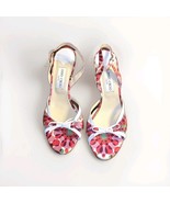 JIMMY CHOO Pink Silk Floral Print  Heels Slingback authentic Size 40 US 9 - $4,588.90 MXN