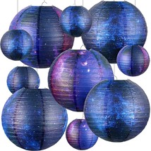10 Pieces Galaxy Print Paper Lanterns Chinese Japanese Lanterns Space Themed Han - £34.35 GBP