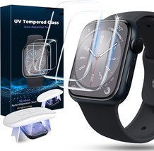 [2 Pack Tempered Glass Screen Protector Compatible With Apple Watch 45mm - £11.54 GBP