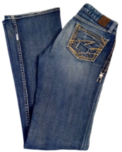 BKE Madison Stretch Jeans sz 27 x 33 1/2 Distressed Denim Y2K VTG Buckle - $39.55