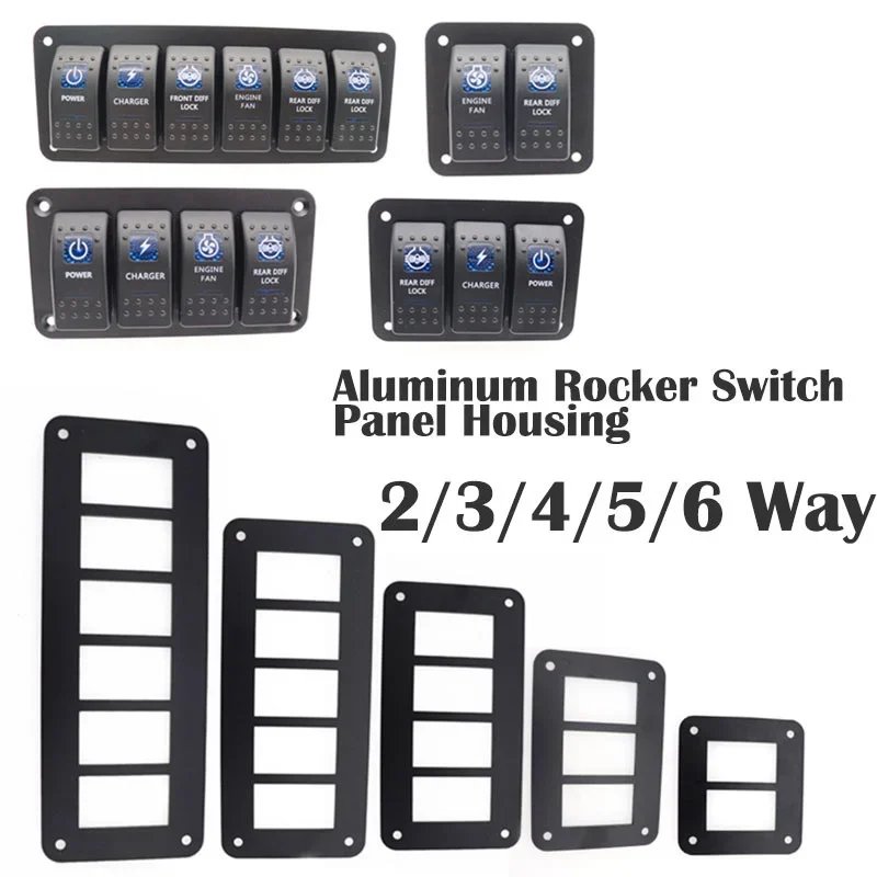 2/3/4/5/6 Way Car Boat Rocker Toggle Switch ON Off 5 Pin Panel Housing Holder - £6.69 GBP+