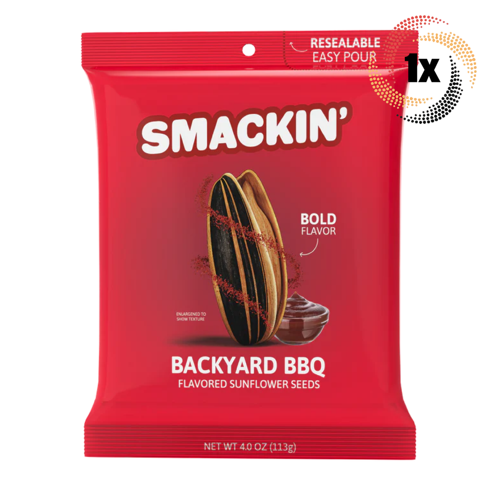 1x Bag Smackin&#39; Backyard BBQ Flavor Jumbo Sunflower Seeds | 4oz | Small ... - $11.70