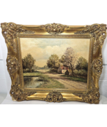 Wilhelm Hugo Rupprecht Landscape oil painting on Canvas Cottage on Count... - $752.40
