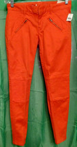 GAP Stretch Skinny Mini Orange Khakis Ankle Skimmers Cuff Zippers Size 0... - $22.05