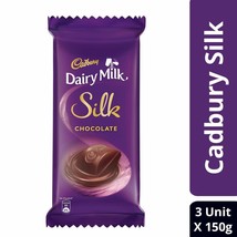 Cadbury Dairy Milk Silk Chocolate Bar, 150 gm (Pack of 3) - £25.27 GBP