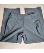 Nike Womens Yoga Leggings Medium Gray Pants Capri Inseam 23&quot; - £7.91 GBP