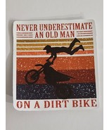 Never Underestimate and Old Man on a Dirt Bike Sticker Decal Multicolor ... - $3.47